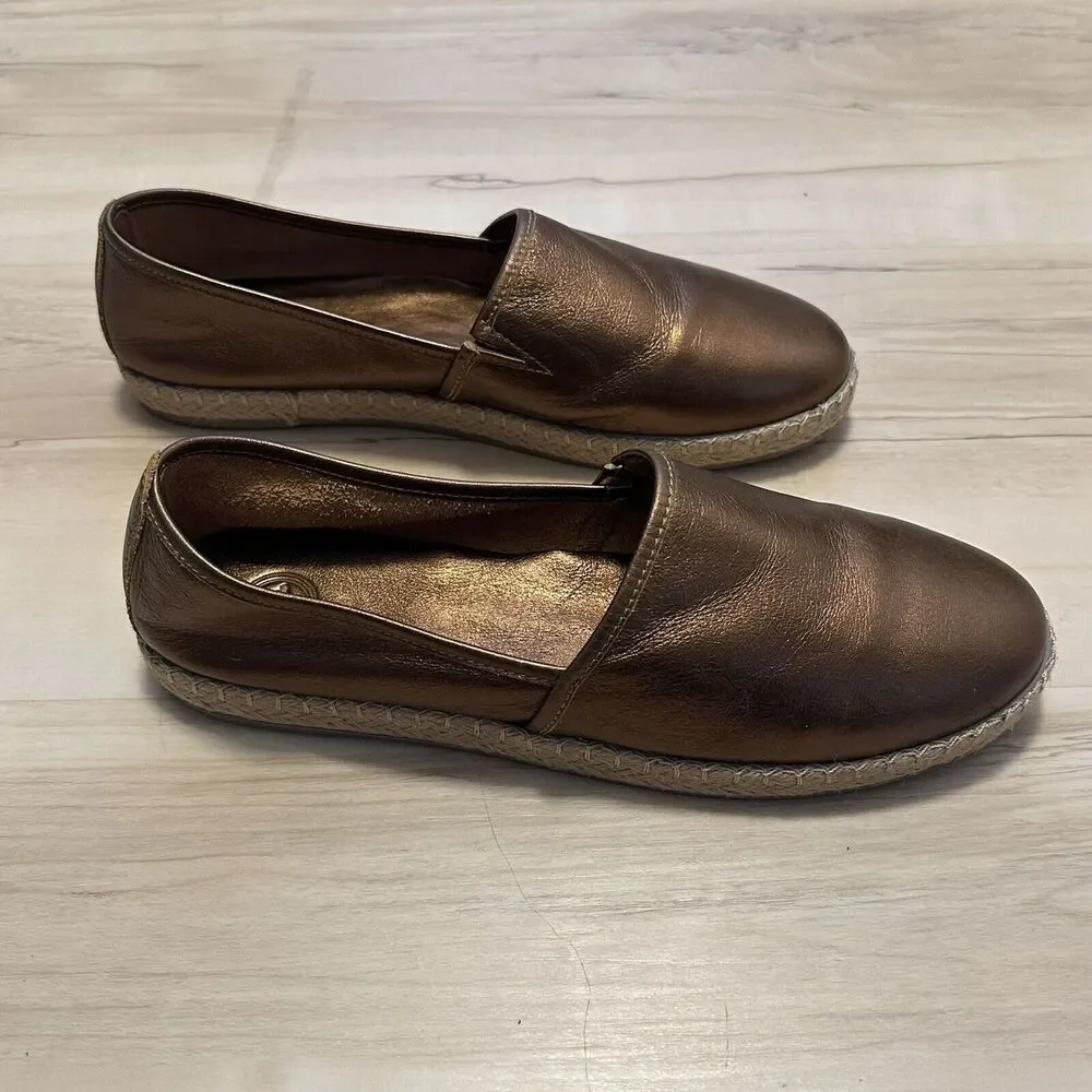 Charleston Shoe Co. Dunes Slip On Bronze‎ Size 10 Espadrille New